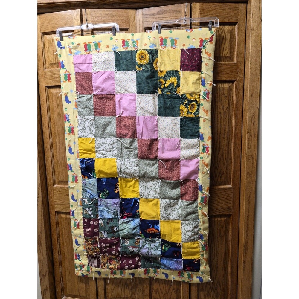 Handmade Quilt 59x34 Child Toddler Or Lap Quilt New Cottage Core